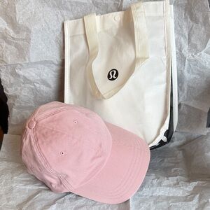 Lululemon Women’s Light Pink Baseball Cap & Tote Bag Size S/M NWOT Sporty Chic!